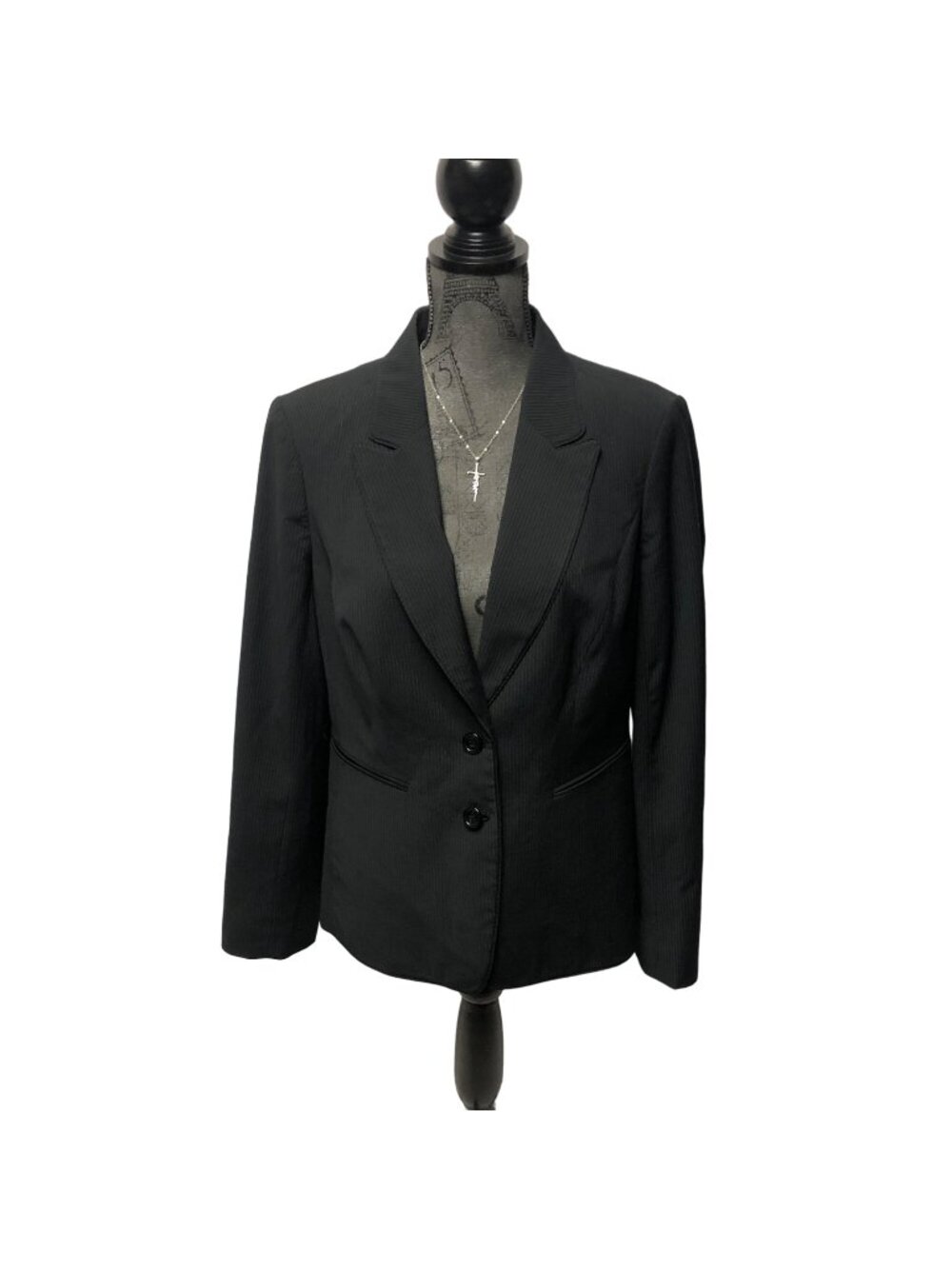 The Limited Collection Black Pinstripe Blazer Womens Sz 14 Jacket Career Classic